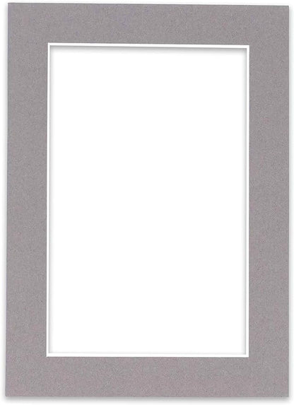 Poster Palooza 8.5x11 Mat Bevel Cut for 7x9 Photos - Acid Free Charcoal Grey Precut Matboard - For Pictures, Photos, Framing - 4-ply Thickness