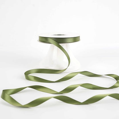 HUIHUANG Moss Green Satin Ribbon 1/2 inch X 50 Yards Continuous, Green Double-Faced Satin Ribbon for Gift Wrapping, Bows, DIY Crafts, Flower Bouquet, Wedding Bridal Shower Decor