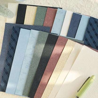80 Sheets Textured Scrapbook Paper Packs, Assorted Color 120gsm Collage Paper Craft for Art, Scrapbooking, Junk Journals, Card Making, Mixed Media, Journaling, A6 Size