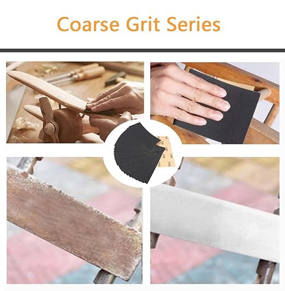 30Pcs 9 x 3.6 Inchs 180 Grit Wet and Dry Handmade Universal Sanding Sheets, Suitable for Woodworking Furniture/Automobiles/Metal/Lacquer Polishing Sandpaper