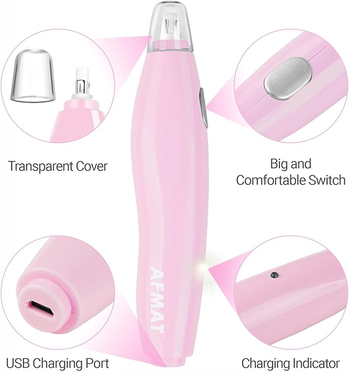 AFMAT EE04PK Electric Eraser, with 140 Eraser Refills, Rechargeable Pencil Erasers for Artists, Electric Erasers for Drafting, Drawing, Painting, Sketching, Architectural Plans, Detailer Tool-Pink