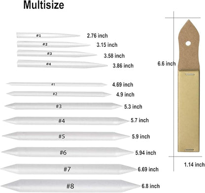 33 Pcs Blending Stumps and Tortillions Paper Art Blenders Drawing with Sandpaper Pencil Sharpener Extension Kneaded Eraser Rubbing Sponge for Student Artist Charcoal Sketch Drawing Tool