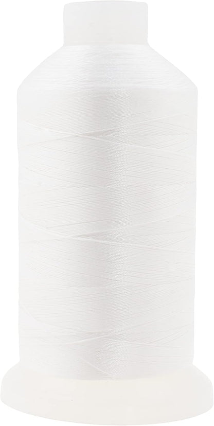 Mandala Crafts White Heavy Duty Thread -1500 Yds Tex 90 Thread for Sewing Drapery Jeans Leather Hair - Bonded Polyester Thread Outdoor Marine Upholstery Threads