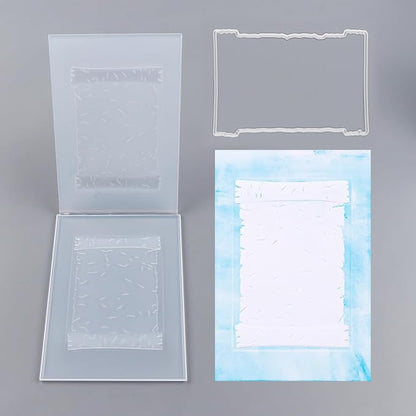 BAOFALI 3D Embossing Folder and Metal Die Set for Card Making,Book Shape Background Plastic Textures Fades Embossing for Paper Crafting Handmade Crafts Graduation Season Scrapbook Card Decorati