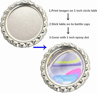 100-Piece Epoxy Resin Dome Stickers – Self-Adhesive Dots for DIY Crafts, Bottle Caps, Hair Bows, Scrapbooks, Jewelry & Pendants,1-Inch,Clear