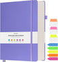 Lined Notebook Journal for Women Men, Large A4 College Ruled Notebook, 312 Numbered Pages Notebooks for Work, 100gsm Paper Daily Journal, Hardcover Vegan Leather Journals for Writing Office, Purple