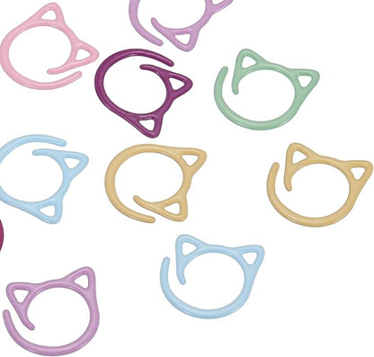 PATIKIL Cat Crochet Stitch Markers, 12 Pack Stitch Marker for Knitting Crocheting Supplies Cute Metal Spiral Knit Clip Ring Counters for Crochet Yarn DIY Crafts, Multicolor