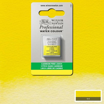 Winsor & Newton Professional Water Colour Paint, Half Pan, Cadmium-Free Lemon