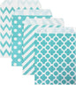 KEYYOOMY 200 Pcs Teal Blue Candy Buffet Bags - Small Polka Dot Paper Treat Bags for Wedding & Birthday Party (5 x 7 inch)