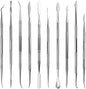 TOVOT 10PCS Stainless Steel Clay Sculpting Tools Metal Sculpting Tools Double-Side Clay Modeling Tools Wax Carving Tools (Silver)