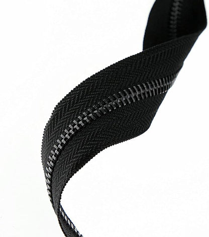 #5 Metal Zippers by The Yard Bulk 2 Yards Black Tape with 10 pcs Sliders Black Nickel Teeth Handmade Zipper for Sewing Craft Bag Backpack, Wallets, Purses Leekayer