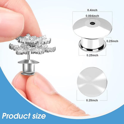 20PCS Locking Pin Back Locking Pin Keeper Clasp, Metal Pin Backing for Brooch Enamel Lapel Pin Lock