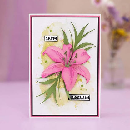 Cutting Dies Metal Stencils Scrapbooking Tools DIY Embossing Template for Paper Card Making Album Arts Crafts Supplies (Lily-10x17.9cm)