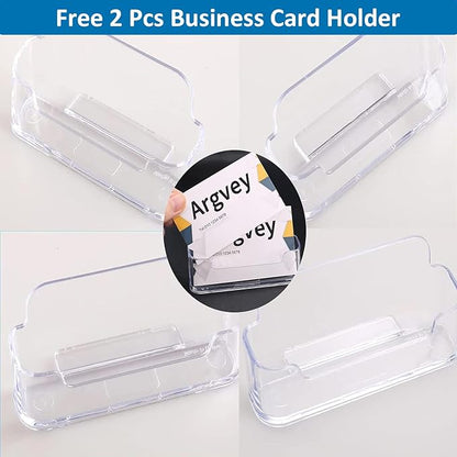 4Pcs Acrylic Brochure Holder, Plastic Trifold 4 Inches Wide Pamphlet Holder Wall Mount/Countertop Organizer for Display Flyer, Booklet, Document, Literature