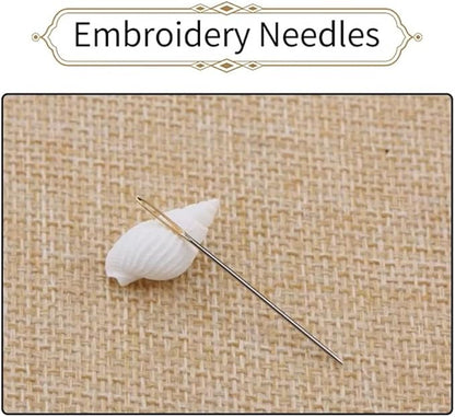 Threadhaven Cross-Stitch Kit 14CT Aida Counted Embroidery Complete Set with Fabric, Threads, Needles & Chart-Premium Beautiful Girls Design for Adults & Beginners- Snow Fairy 13.4''×13.4''