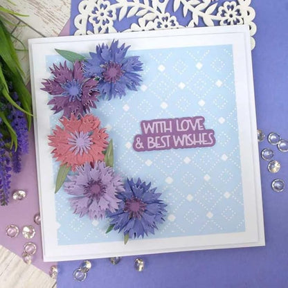 Cutting Dies for Card Making, Metal Scrapbooking Die-Cuts, DIY Bckground Frame Crafts Embossing Stencil, Paper Template Mold/Photo Album Arts Tool (Cornflower-9.8x7cm)