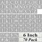 6 Inch Alphabet Letter Stencils for Painting - 70 Pack Letter and Number Stencil Templates with Signs for Painting on Wood, Reusable Letters and Numbers Stencils for Chalkboard Wood Signs & Wall Art