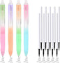 Temiary 4 Pcs Erasable Gel Pens & 10 Pcs Refills, Retractable Ink Pen with Eraser Clear, 0.5mm Fine Point Smooth Writing Make Mistakes Disappear for Crossword Puzzles Note Taking (Black Ink)