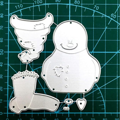 Mvchifay Cutting Dies for Card Making Metal Die-Cuts Scrapbooking Tool Hollow Frame DIY Craft Punch Template Embossing for Paper Album Decor (6 Pcs Snowman-9.4x6.2cm)