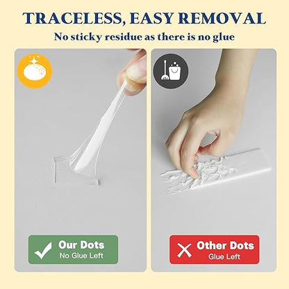 0.79" Double Sided Adhesive Dots, 75pcs Clear Mounting Putty No Residue, Easy to Peel Strong Sticky Tack for Wall Hanging, Crafts, Posters, Photos, DIY Projects