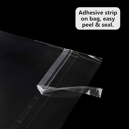 100 Pack 11 3/7 x 14 3/8 Inches Crystal Photo Sleeves Storage Bags for 11x14 Photo Mat, Art Sleeves for Prints