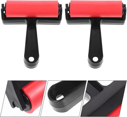 Ciieeo 10 Pcs Red Roller Mini Tools Hand Tools Tools Printmaking Brayer Hard Rubber Applicator DIY Craft Brush Manual Rubber Roller Small Brayer Painting Roller Ryle Plastic Ink