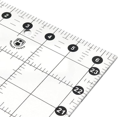 Headley Tools Sewing Ruler,Quilting Ruler (6.5"x 24"), Sewing and Quilting Ruler with 30°/45°/60° Angle Indicator, Acrylic Fabric Ruler for Sewing and Quilting,Clear/Black