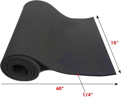 Dualplex Neoprene Sponge Foam Rubber Sheet Roll, 15 X 60 Inch X 1/4" Thick, Perfect Cosplay Padding, DIY Project Sheet - Easy Cut Non-Adhesive Multi-Function Soundproof Rubber Foam