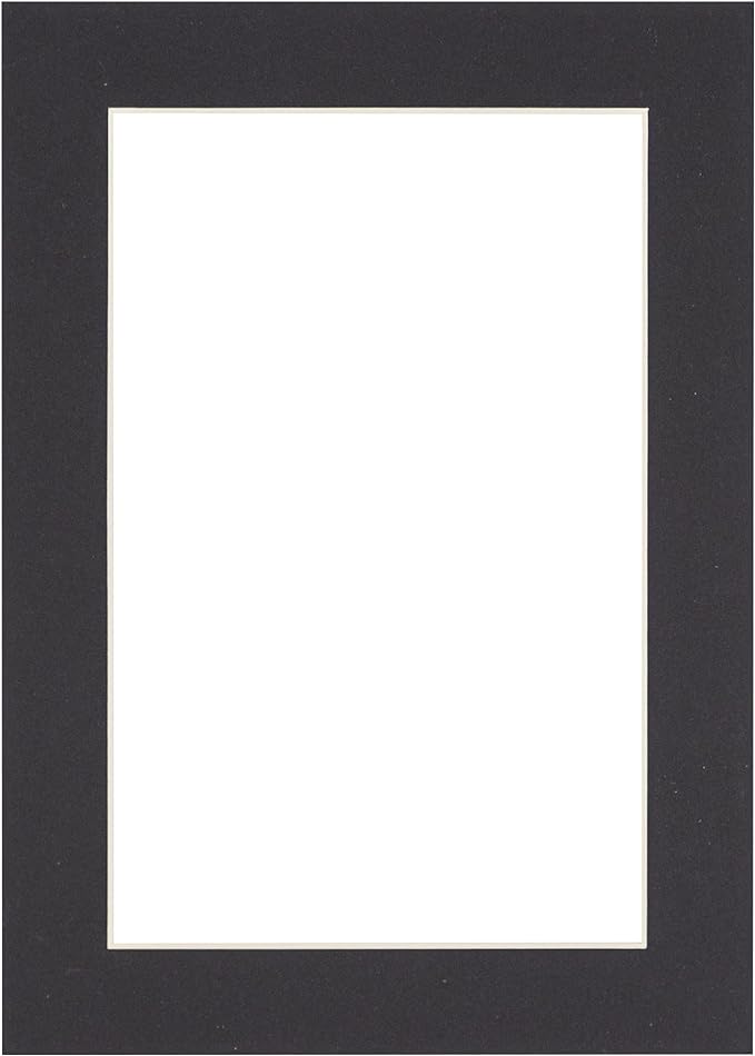 Poster Palooza Pack of Ten Acid Free 8.5x11 Mats Bevel Cut for 7x9 Photos - Black Precut Matboards with Backing Boards and Self Seal Photo Mat Bags for Pictures, Photos, Framing - 4-ply Thickness