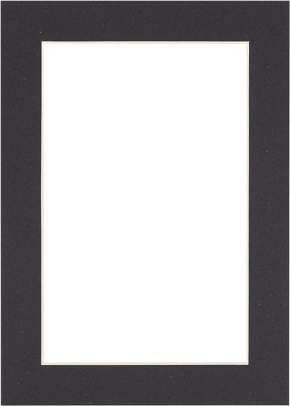 Poster Palooza Pack of Ten Acid Free 8.5x11 Mats Bevel Cut for 7x9 Photos - Black Precut Matboards with Backing Boards and Self Seal Photo Mat Bags for Pictures, Photos, Framing - 4-ply Thickness