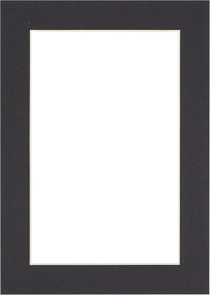 Poster Palooza 8.5x11 Mat Bevel Cut for 7x9 Photos - Acid Free Black Precut Matboard - For Pictures, Photos, Framing - 4-ply Thickness