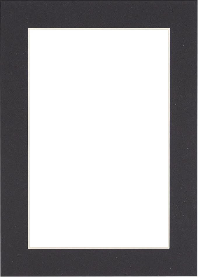 5.5x8.5 Mat for 8.5x11 Frame - Precut Mat Board Acid-Free Show Kit with Backing Board, and Clear Bags Black 5.5x8.5 Photo Matte Made to Fit a 8.5x11 Picture Frame Matboard for Framing, Pack of 1 Mat