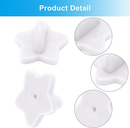 100 Pack Star Shape Rubber Pin Backs, Lapel Pin Backing Locking Pin Keepers, Brooch Holder for Uniform Badge Hat Tie（White）