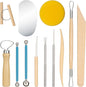 Amrules Clay Tools Kit, 12 PCS Pottery Tools, Practical Polymer Sculpting Tool Kit, Air Dry Clay Tool Set Suitable for Adults, Pottery Craft, Dotting, Drawing, Modeling, Shaping