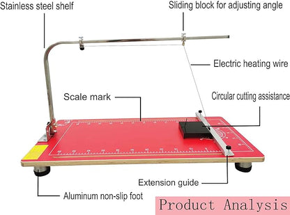 110V Hot Wire Foam Cutter with Scale, 30.7" ×15 ", 36W Professional Heat Cutting Machine for Foam, Sponge, EPE, Ribbon, KT Board, Adjustable Angle and Temperature