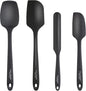 Culinary Couture 4-Piece Black Baking Spatula Set - Rubber Spatulas Silicone Heat Resistant, BPA-Free - Spatula Set for Nonstick Cookware - Silicone Baking Utensils