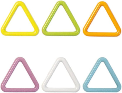 Hilsayum 60PCS Metal Stitch Markers Triangle-Shaped Ring Crochet Markers with Wooden Storage Box Knitting Tool for Sewing Weaving (Multicolored)