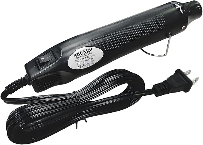 Mini Heat Gun, 300W Dual Temperature Hot Air Gun (110V) with 6.6ft Long Cable & Reflector Nozzle - Ideal for Epoxy Resin Crafts, Shrink Wrapping, Embossing & Vinyl Wrap (‎MF300 Constant Temperature)