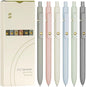 6 Pcs Gel Pens 0.5mm Quick Dry Black Ink Pens Fine Point Smooth Writing Pens, Cute Office and School Supplies Gifts for Women Teacher Students (6 Pcs Morandi Gold)