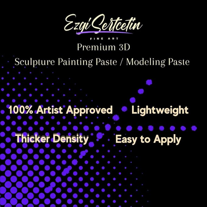 3D Sculpture Painting Paste|Texture Paste|Decorative Plaster|Ready to Use|Unique Metallic Pearl and Neon Colors|Ideal for Artwork|Stencil|Flowers|Texture and Art Relief|6 oz (Peach 'N Cream)