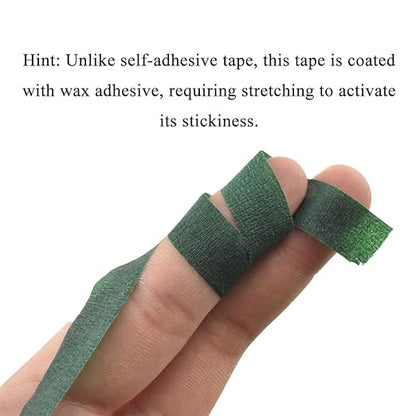 HAHIYO Dark Green 3Rolls 0.5Inch Wide Floral Tape - 270Feet/90Yard Total Paper Waterproof Florist Stem Wrap Tape Decorative Tape for Bouquet Stem Wrapping Corsages Flower Arranging Floral Craft