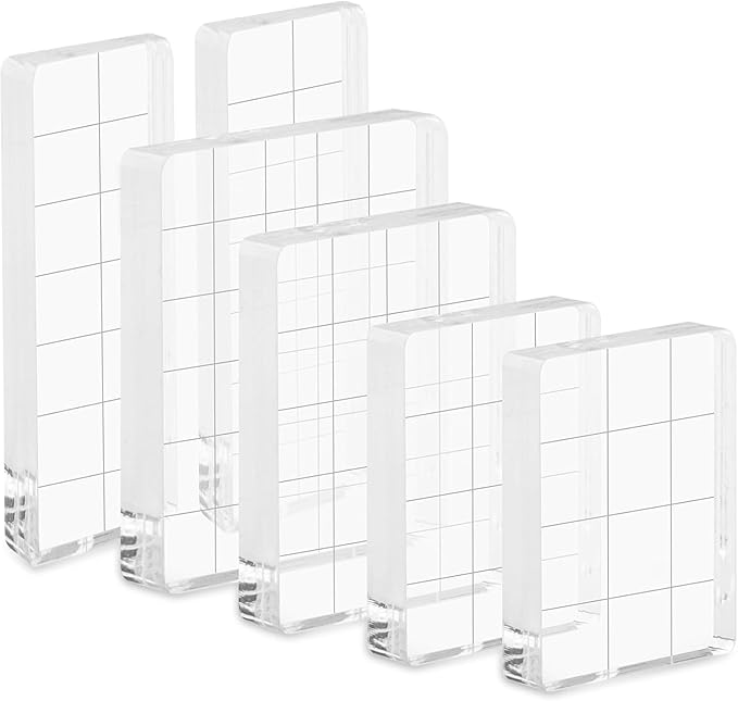 6Pcs Acrylic Stamping Block, Clear Acrylic Block for Stamping, Stamp Block Decorative Stamp Block for Scrapbooking Crafts Making