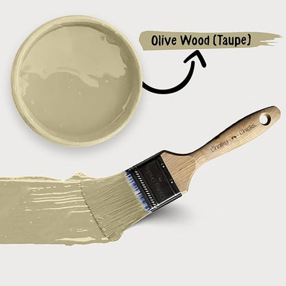 Chalky Chicks All-in-One Chalk Paint for Furniture or Cabinet - 8 Fl Oz - Matte Finish Olive Wood (Taupe) for Metal, Wood Furniture Paint - No Sanding All-in-One for Home Decor & Crafts, USA Made