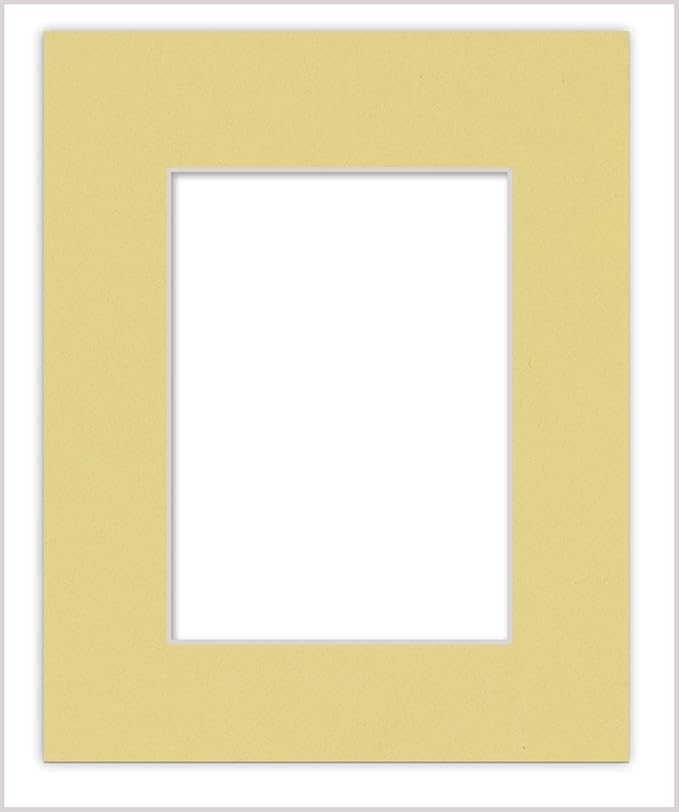 8x10 Mat for 6x8 Photo - Precut Soft Yellow Picture Matboard for Frames Measuring 8 x 10 Inches - Bevel Cut Matte to Display Art Measuring 6 x 8 Inches - Acid Free ONE MAT