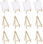 MECCANIXITY Mini Wood Display Easels, 5.9"x3.1"A-Frame Painting Tabletop Easels Holder Stand for Artists Beginners Displaying Small Canvases Art Photos Business Cards(Pack of 12, Wood Color)
