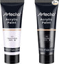 Artecho Professional Acrylic Paint, White and Black (120ml / 4.05oz) Tubes, Art Craft Paints for Canvas, Rock, Stone, Wood, Fabric, Art Supplies