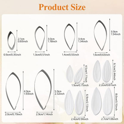 KALAIEN Dahlia Sugar Flower Veining Molds Fondant Cutters Gumpaste Cake Craft Tools(14PCS)