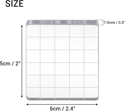 6 Pieces Stamp Block Clear Acrylic Stamping Blocks Tools Set with Grid Lines for DIY Crafts Scrapbooking Card Making Ornaments Stamping Projects