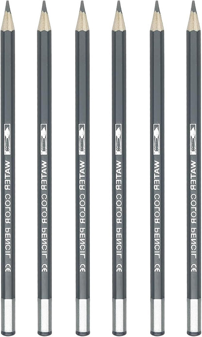 PATIKIL Watercolor Pencil, 6Pcs Water Soluble Pencils for Blending, Coloring, Sketch Drawing, Painting, Grey