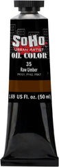 Soho Urban Artist Oil Paint - Raw Umber, 50 ml Tube - Best Valued Oil Colors for Painting, Excellent Pigment Load